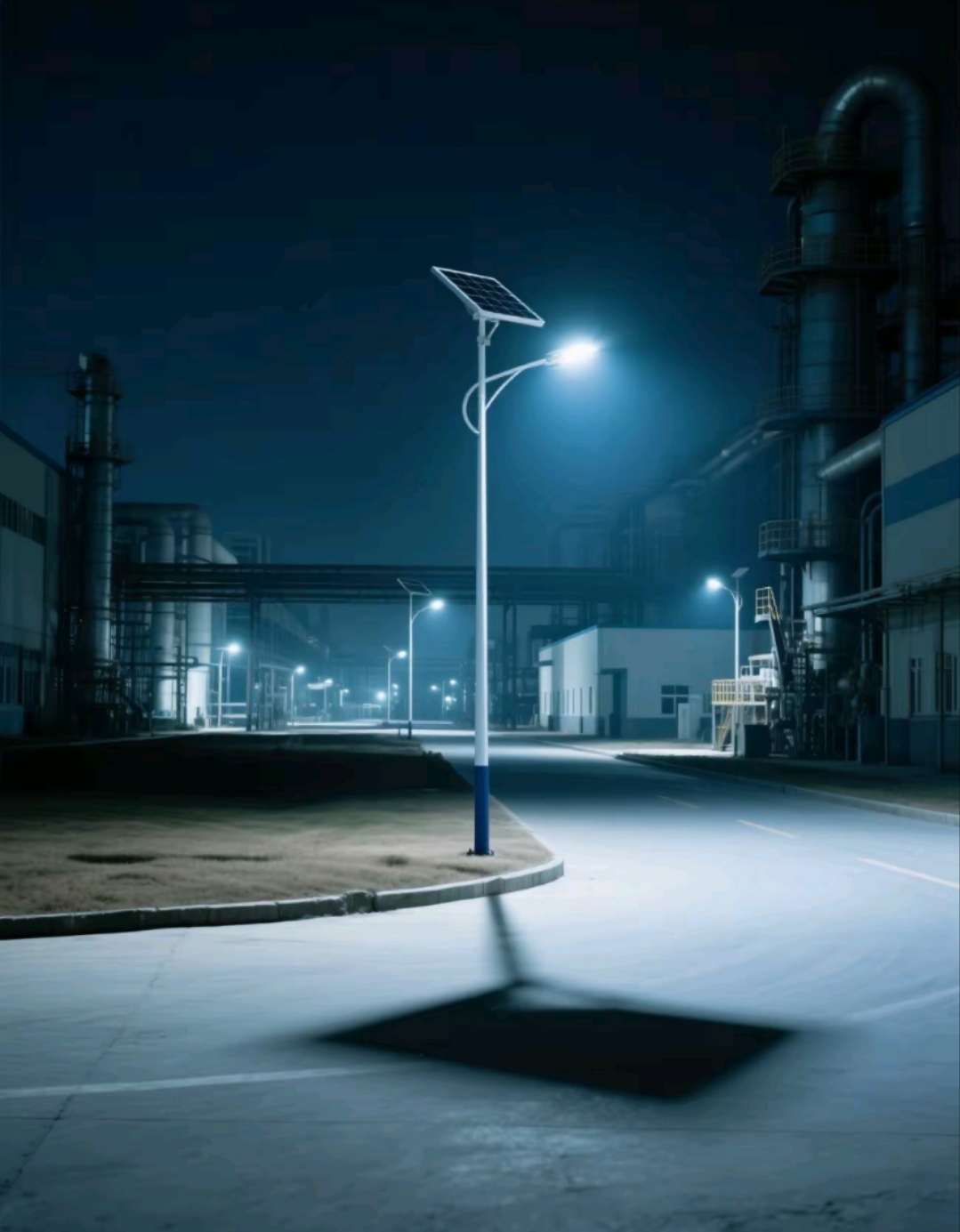 讓夜班工人的路，亮得像白晝